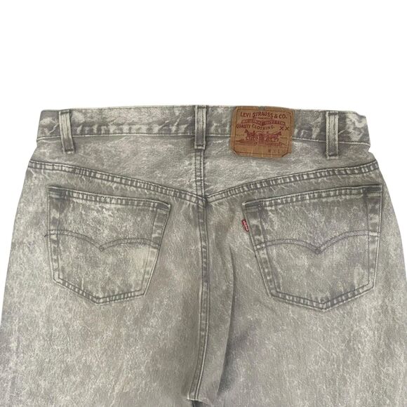 Vintage Levis 501 Jeans Mens 33x29 Gray Acid Wash Button Fly Made in USA 80s - Picture 11 of 12